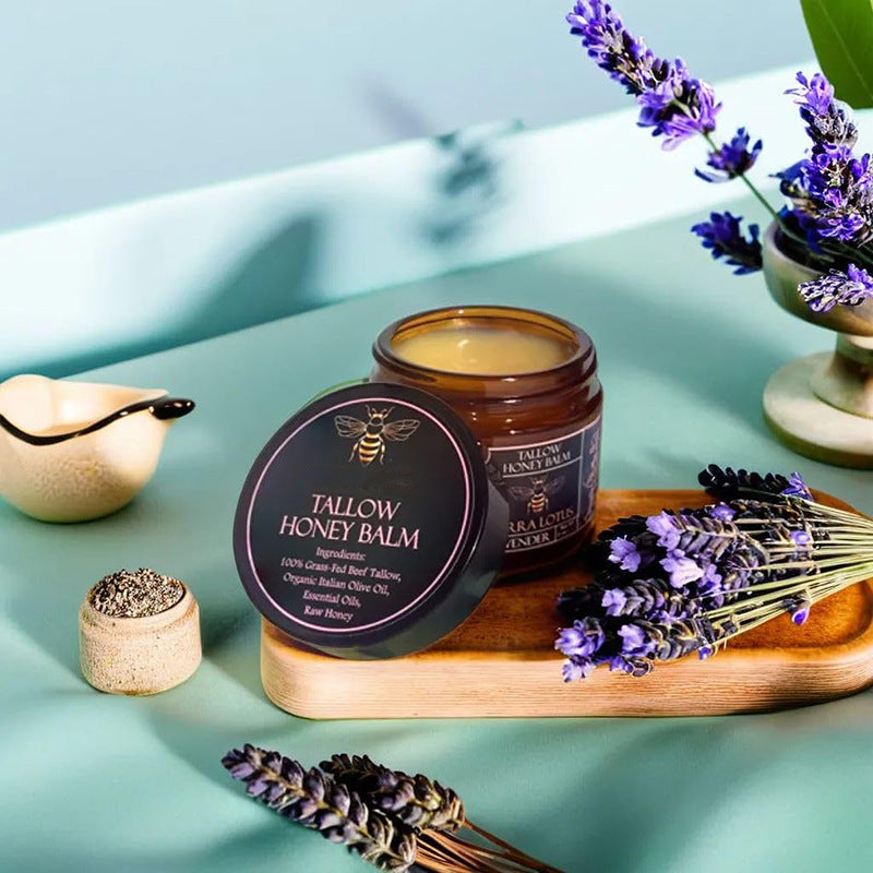 Grass-Fed Beef Tallow and Raw Honey Balm with Organic Italian Olive Oil