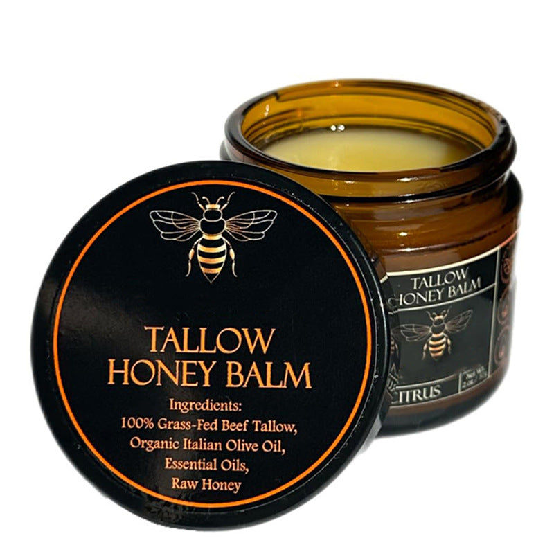 Grass-Fed Beef Tallow and Raw Honey Balm with Organic Italian Olive Oil
